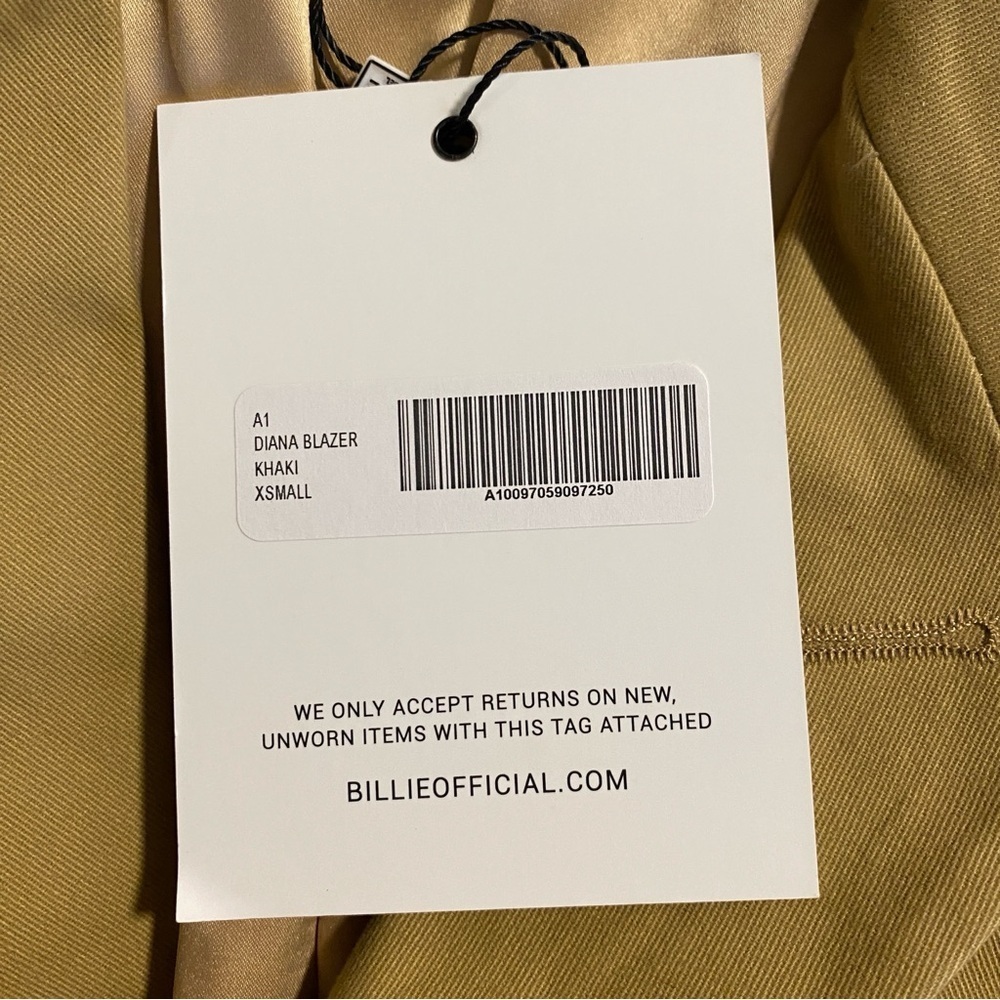 NWT Billie The Label Women's Yellow/Khaki Diana Blazer - Size XS - Picture 4 of 16